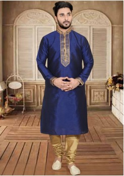 DARK BLUE MENS KURTA SET